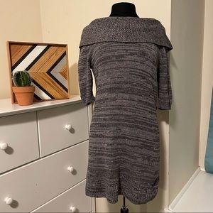 Mudd Off-the-Shoulder Gray Sweater Dress